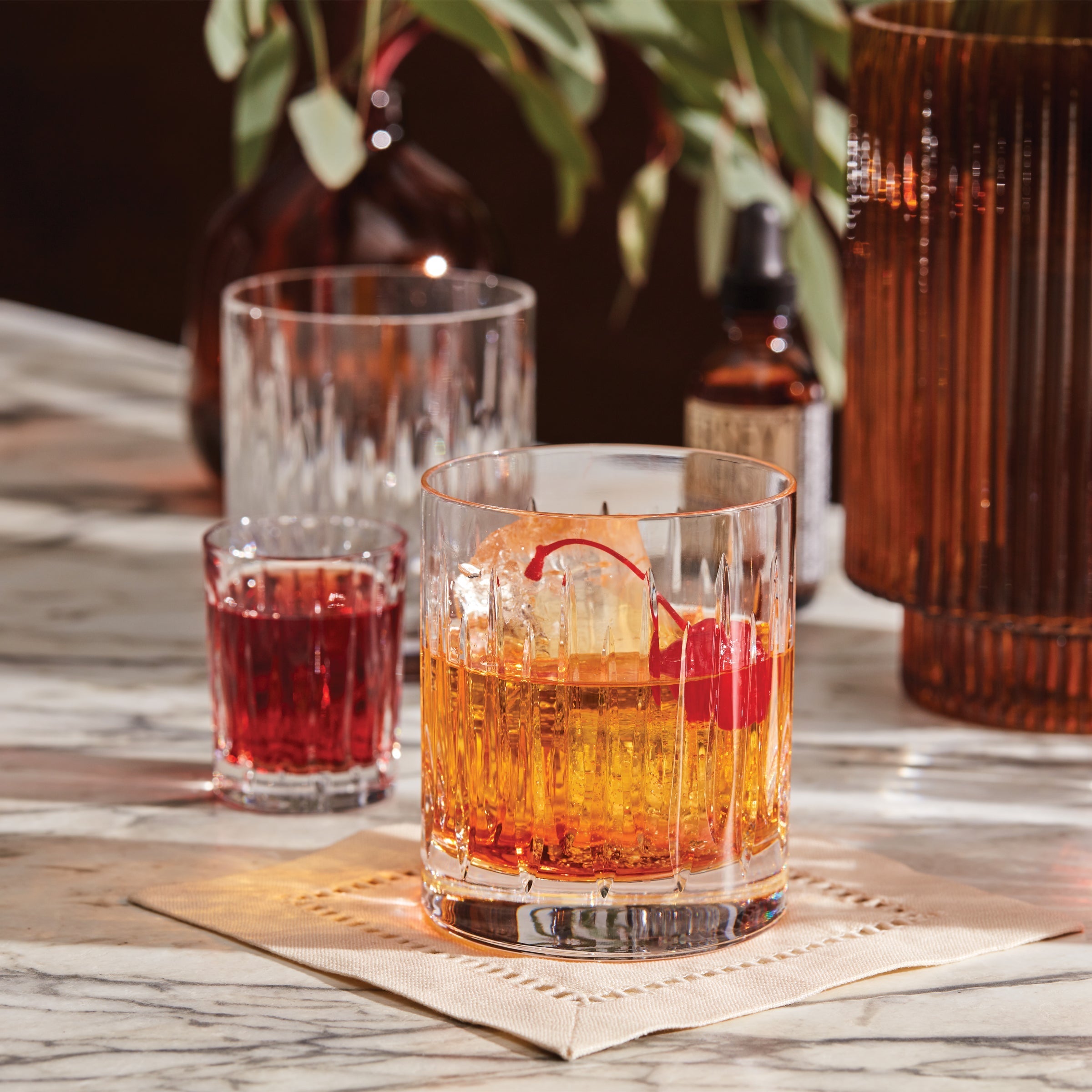 Radiating Cut Crystal Double Old Fashioned Glasses, Set of 4 - Image 2