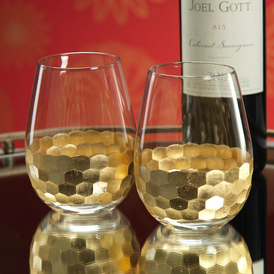 Gold Leaf Stemless Glass Set of 6 - Image 3