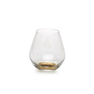 Gold Base Stemless Wine Glass and Decanter