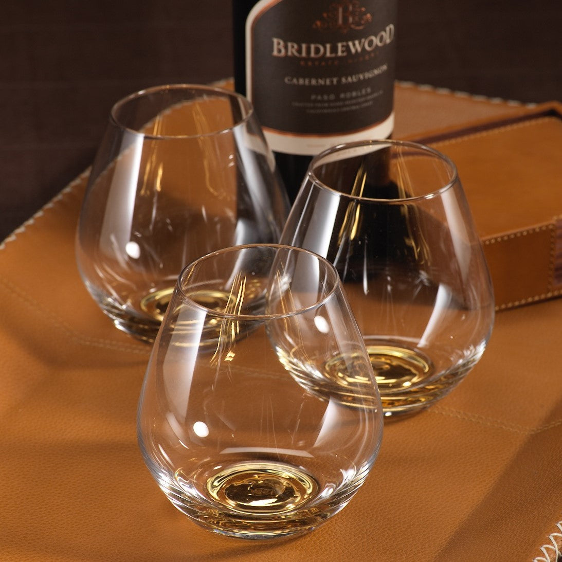 Gold Base Stemless Wine Glass and Decanter - Image 3