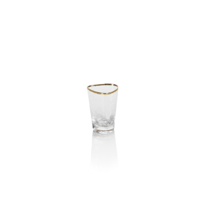 Triangular Glassware with Gold Rim