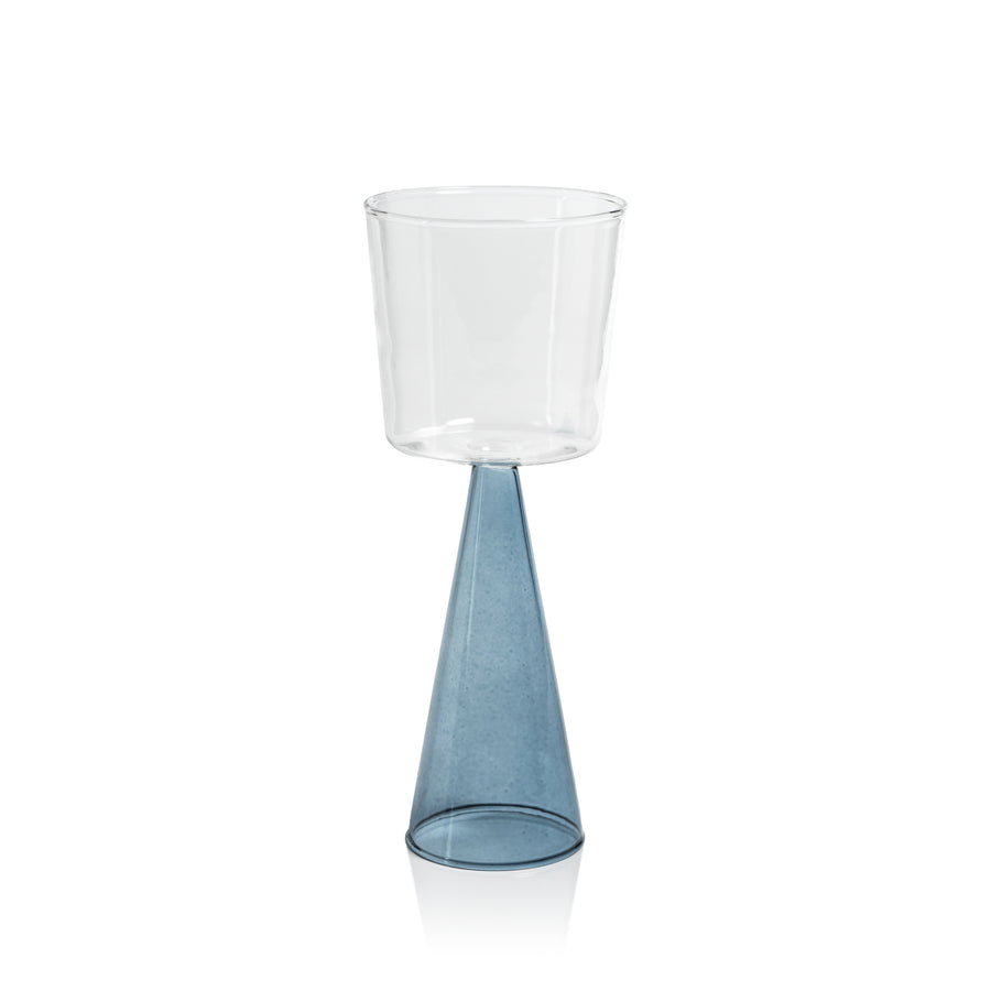 Blue Conical Base Glassware Collection