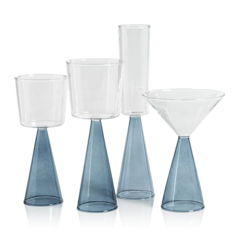 Blue Conical Base Glassware Collection - Image 3