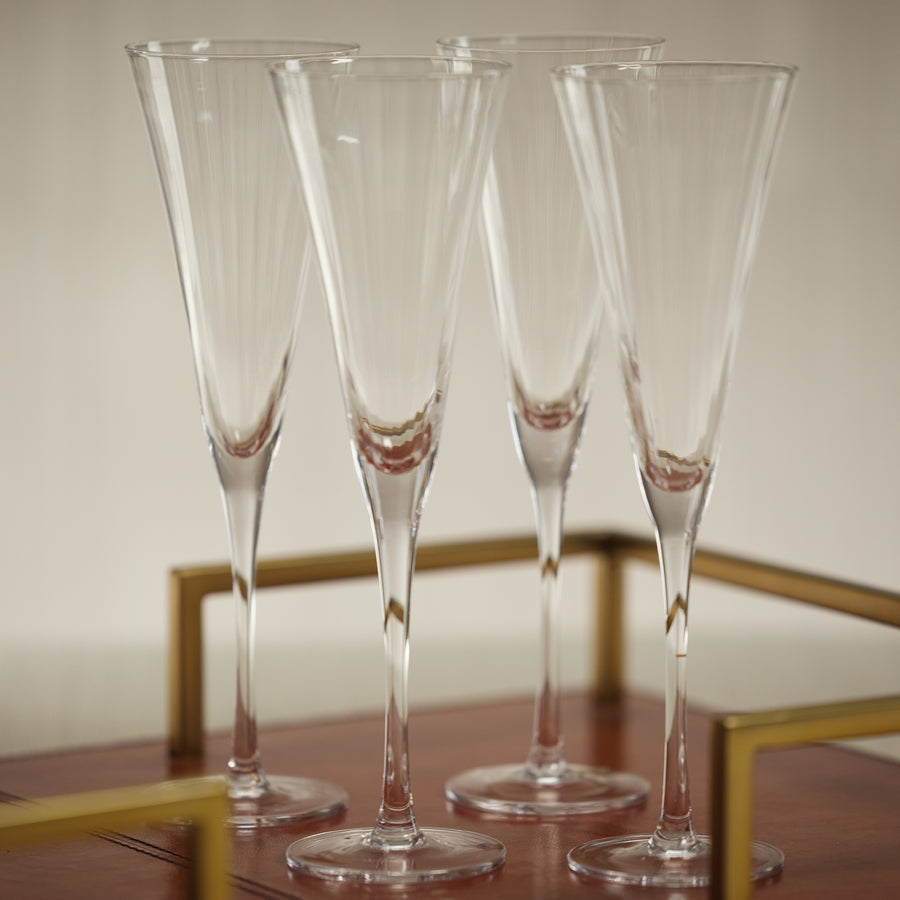 Optic Champagne Flute Set of 4
