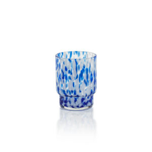 White & Blue Tortoise Glass Tumblers Set of 6