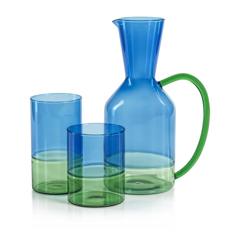Blue & Green Two-Tone Glassware Collection - Image 4