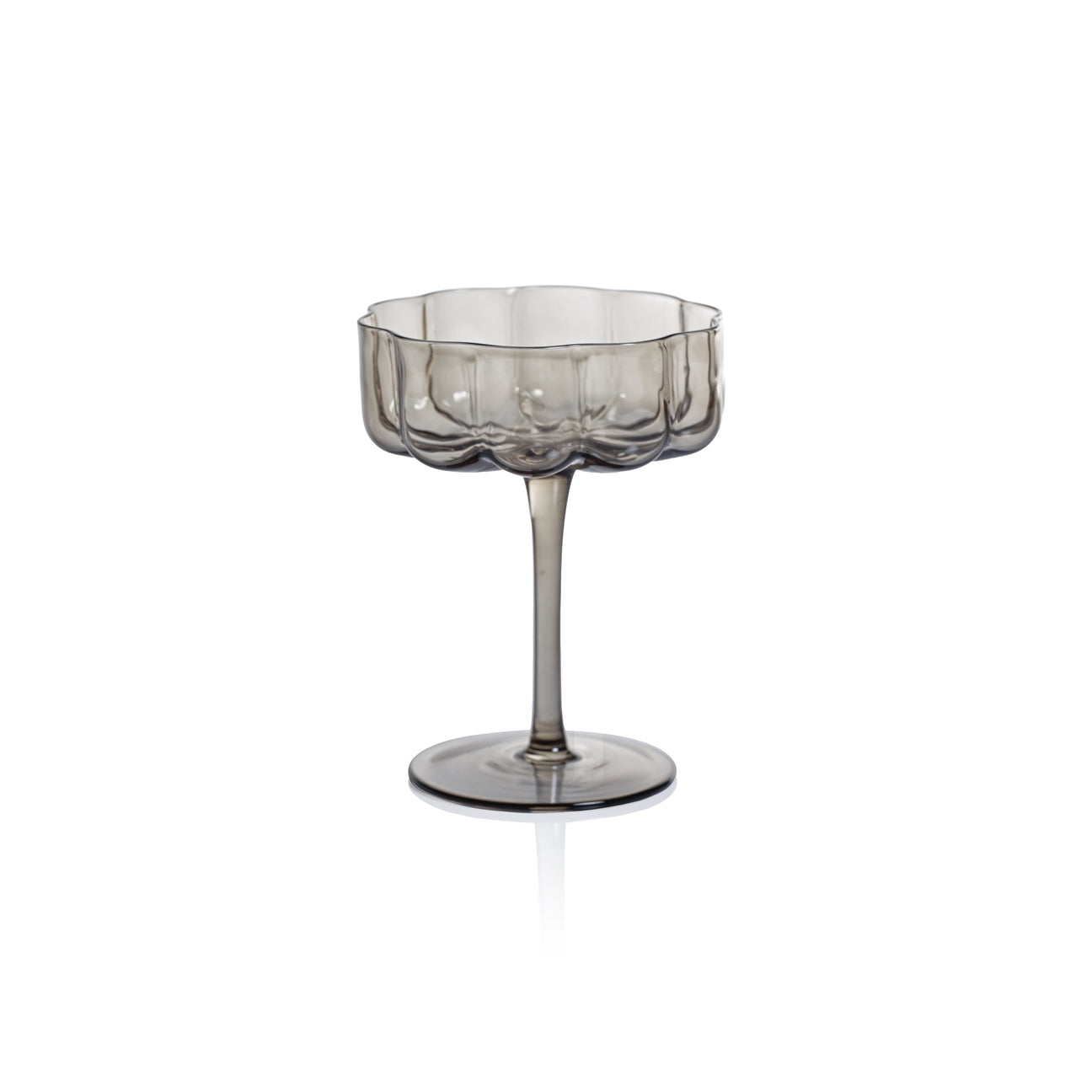 Handblown Smoke Coupe Glass Set of 4 - Image 2